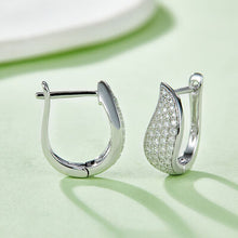 Load image into Gallery viewer, Moissanite 925 Sterling Silver Leaf Huggie Earrings