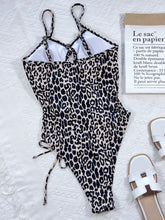 Cargar imagen en el visor de la galería, Leopard Cutout Tied One-Piece Swimsuit