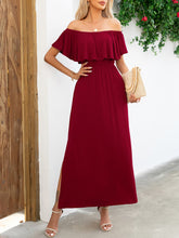 Cargar imagen en el visor de la galería, Off-Shoulder Slit Maxi Dress