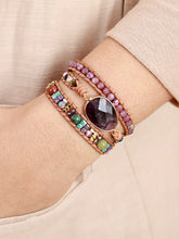 Load image into Gallery viewer, Triple-Layer Amethyst Bracelet