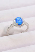 Load image into Gallery viewer, Opal and Zircon 925 Sterling Silver Ring
