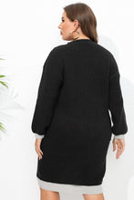 Cargar imagen en el visor de la galería, Plus Size Long Sleeve Sweater Dress