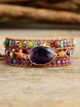 Load image into Gallery viewer, Triple-Layer Amethyst Bracelet