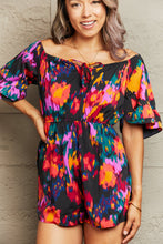 Cargar imagen en el visor de la galería, Printed Tied Flounce Sleeve Romper