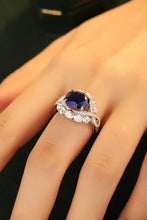 Load image into Gallery viewer, Platinum-Plated Lab-Grown Sapphire Ring