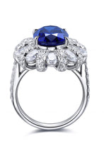 Load image into Gallery viewer, Lab-Grown Sapphire Flower Shape Ring
