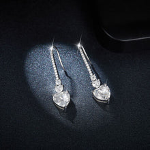 Load image into Gallery viewer, 5.44 Carat 925 Sterling Silver Moissanite Heart Drop Earrings