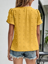 Load image into Gallery viewer, Swiss Dot Round Neck Petal Sleeve Top