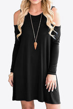 Cargar imagen en el visor de la galería, Cold-Shoulder Long Sleeve Round Neck Dress