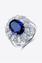Load image into Gallery viewer, Lab-Grown Sapphire Flower Shape Ring
