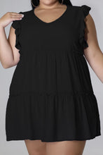 Cargar imagen en el visor de la galería, Plus Size V-Neck Frill Trim Mini Dress