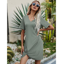 Cargar imagen en el visor de la galería, Twisted V-Neck Short Sleeve Dress