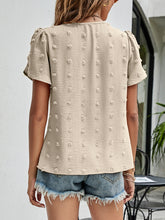 Load image into Gallery viewer, Swiss Dot Round Neck Petal Sleeve Top