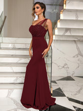 Load image into Gallery viewer, Rhinestone One-Shoulder Formal Dress