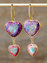 Load image into Gallery viewer, Heart Shape Imperial Jasper Dangle Earrings