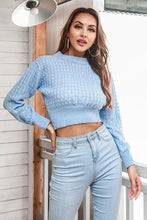 Cargar imagen en el visor de la galería, Round Neck Long Sleeve Cropped Sweater