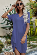 Cargar imagen en el visor de la galería, Twisted V-Neck Short Sleeve Dress