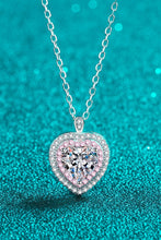 Load image into Gallery viewer, 925 Sterling Silver 1 Carat Moissanite Heart Pendant Necklace