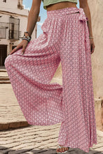 Cargar imagen en el visor de la galería, Printed Tied Wide Leg Pants