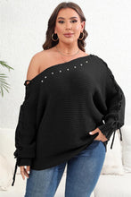 Cargar imagen en el visor de la galería, Plus Size One Shoulder Beaded Sweater
