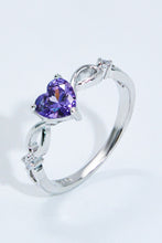 Load image into Gallery viewer, Crystal Heart 925 Sterling Silver Ring