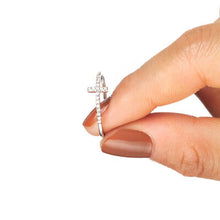 Load image into Gallery viewer, Cross Inlaid Zircon 925 Sterling Silver Ring