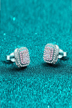 Cargar imagen en el visor de la galería, 1 Carat Moissanite and Zircon Contrast Geometric Stud Earrings