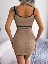 Cargar imagen en el visor de la galería, Contrast Spaghetti Strap Cutout Sweater Dress
