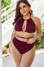 Cargar imagen en el visor de la galería, Plus Size Cutout Tied Backless Bikini Set