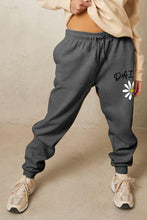 Cargar imagen en el visor de la galería, Simply Love Full Size Drawstring DAISY Graphic Long Sweatpants