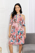 Cargar imagen en el visor de la galería, Sew In Love Full Size Fresh-Cut Flowers Cold-Shoulder Dress