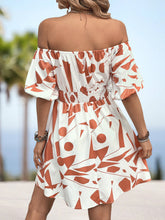 Cargar imagen en el visor de la galería, Printed Off-Shoulder Smocked Waist Dress