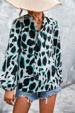 Load image into Gallery viewer, Printed Tie Neck Puff Sleeve Blouse