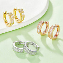 Load image into Gallery viewer, Moissanite 925 Sterling Silver Huggie Earrings