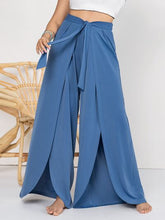 Cargar imagen en el visor de la galería, Plus Size Tied Slit Wide Leg Pants