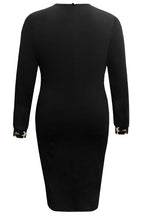 Cargar imagen en el visor de la galería, Plus Size Leopard Round Neck Long Sleeve Dress