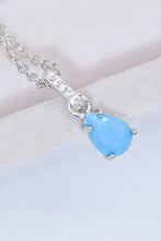 Load image into Gallery viewer, Teardrop Turquoise 4-Prong Pendant Necklace