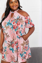 Cargar imagen en el visor de la galería, Sew In Love Full Size Fresh-Cut Flowers Cold-Shoulder Dress