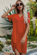 Cargar imagen en el visor de la galería, Twisted V-Neck Short Sleeve Dress
