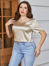 Cargar imagen en el visor de la galería, Plus Size Short Sleeve Tie Back Blouse
