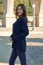 Cargar imagen en el visor de la galería, Basic Bae Full Size Ribbed Round Neck Long Sleeve Knit Top