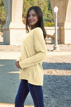 Cargar imagen en el visor de la galería, Basic Bae Full Size Ribbed Round Neck Long Sleeve Knit Top