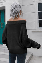 Load image into Gallery viewer, Off-Shoulder Ribbed Long Sleeve Pullover Sweater