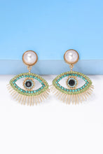 Load image into Gallery viewer, Evil Eye Shape Rhinestone Zinc Alloy Synthetic Dangle Earrings