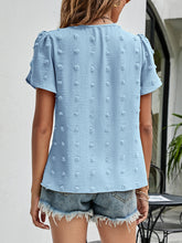 Load image into Gallery viewer, Swiss Dot Round Neck Petal Sleeve Top