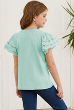 Cargar imagen en el visor de la galería, Round Neck Flutter Sleeve T-Shirt
