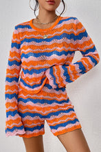 Cargar imagen en el visor de la galería, Striped Sweater and Knit Shorts Set
