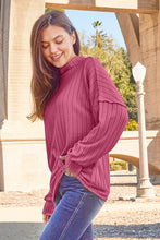 Cargar imagen en el visor de la galería, Basic Bae Full Size Ribbed Exposed Seam Mock Neck Knit Top