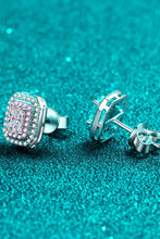 Cargar imagen en el visor de la galería, 1 Carat Moissanite and Zircon Contrast Geometric Stud Earrings