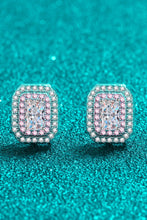 Cargar imagen en el visor de la galería, 1 Carat Moissanite and Zircon Contrast Geometric Stud Earrings
